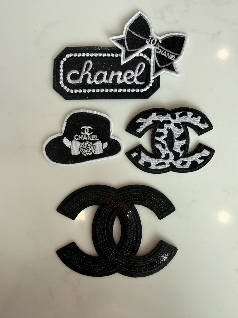 Beautiful Hand Crafted Black and White Iron on Patches